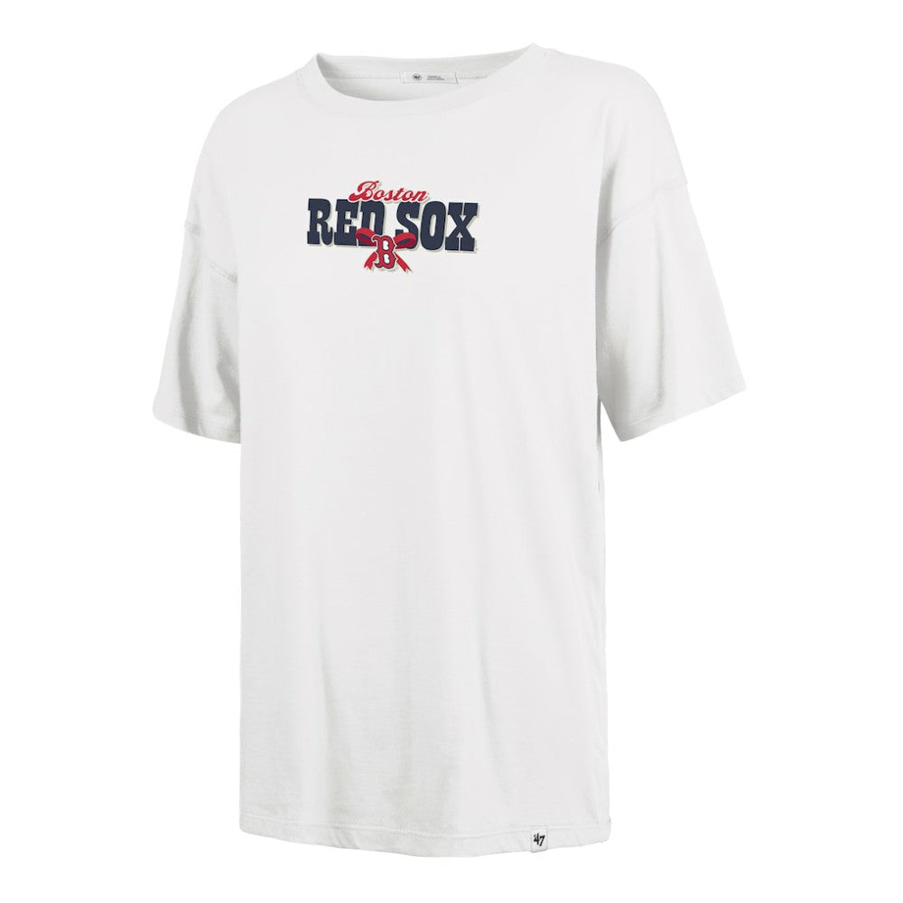 Boston Red Sox '47 Women's Bow & Banner Sadie T-Shirt - Sand - 47 brand Discount