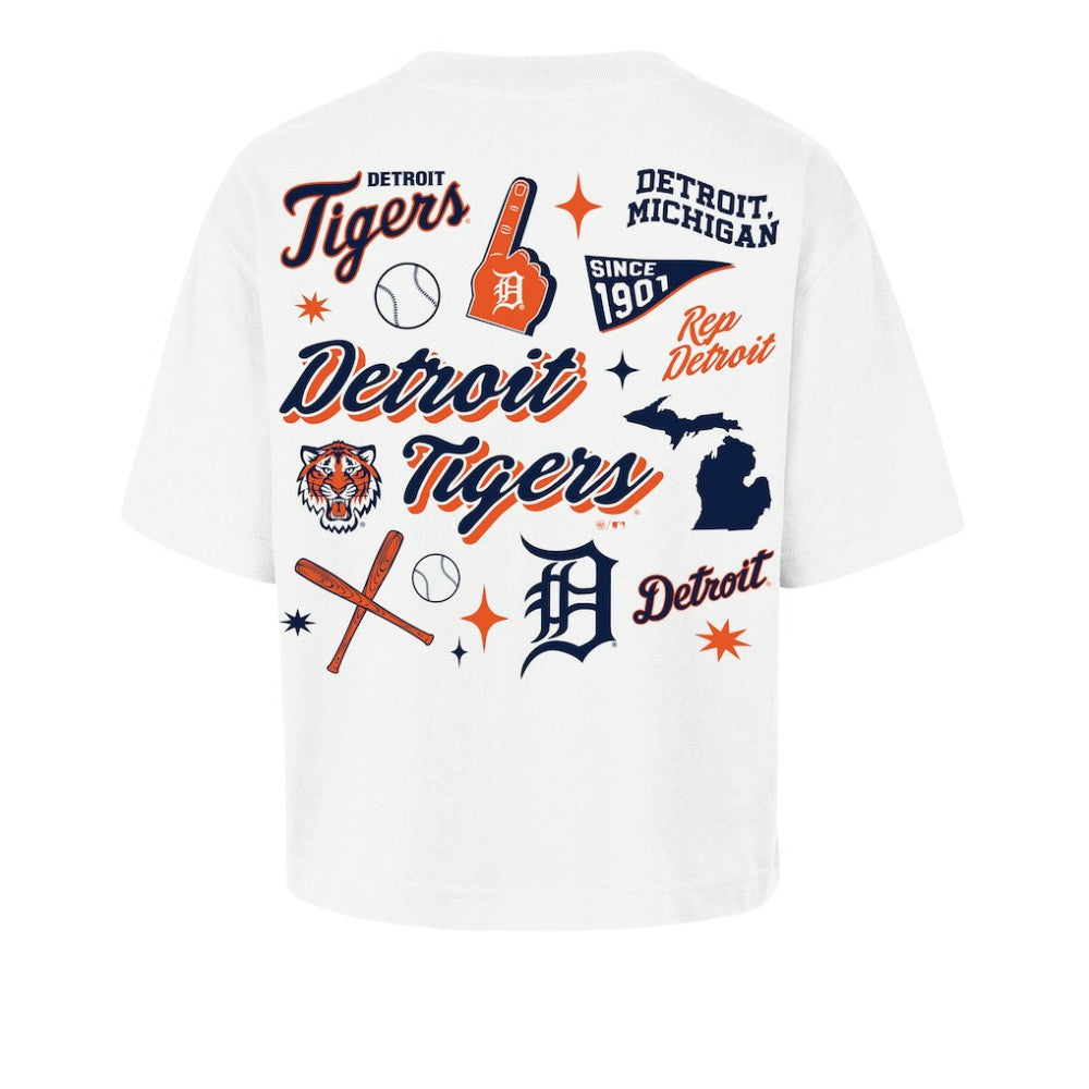 Detroit Tigers '47 Women's Collage Script Reed City T-Shirt - White - 47 brand Discount
