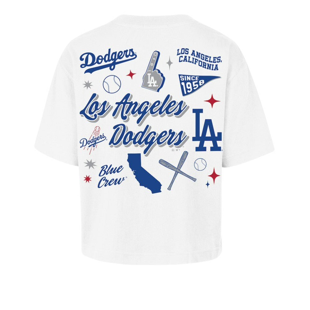 Los Angeles Dodgers '47 Women's Collage Script Reed City T-Shirt - White - 47 brand Sale
