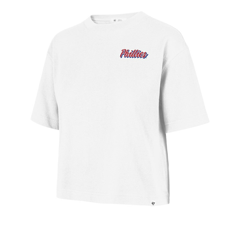 Philadelphia Phillies '47 Women's Collage Script Reed City T-Shirt - White - 47 brand Lifestyle