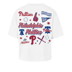 Philadelphia Phillies '47 Women's Collage Script Reed City T-Shirt - White - 47 brand Lifestyle