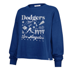 Los Angeles Dodgers '47 Women's Team Collage Sydney Long Sleeve T-Shirt - Royal - 47 brand Online