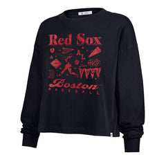 Boston Red Sox '47 Women's Team Collage Sydney Long Sleeve T-Shirt - Navy - 47 brand Sale