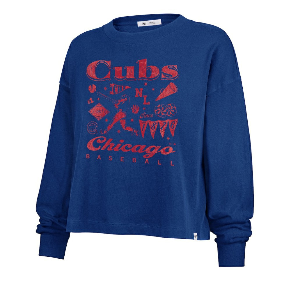 Chicago Cubs '47 Women's Team Collage Sydney Long Sleeve T-Shirt - Royal - 47 brand Discount