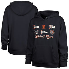 Detroit Tigers '47 Women's Bow & Banners Naomi Hoodie - Navy - 47 brand Online