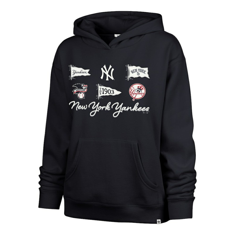 New York Yankees '47 Women's Bow & Banners Naomi Hoodie - Navy - 47 brand Sale
