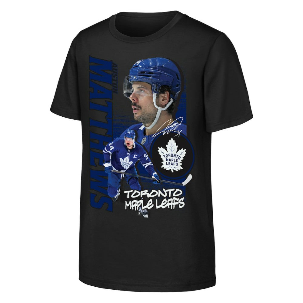 Auston Matthews Toronto Maple Leafs Outerstuff Youth Playmaker T-Shirt - Black - NHL 203700972