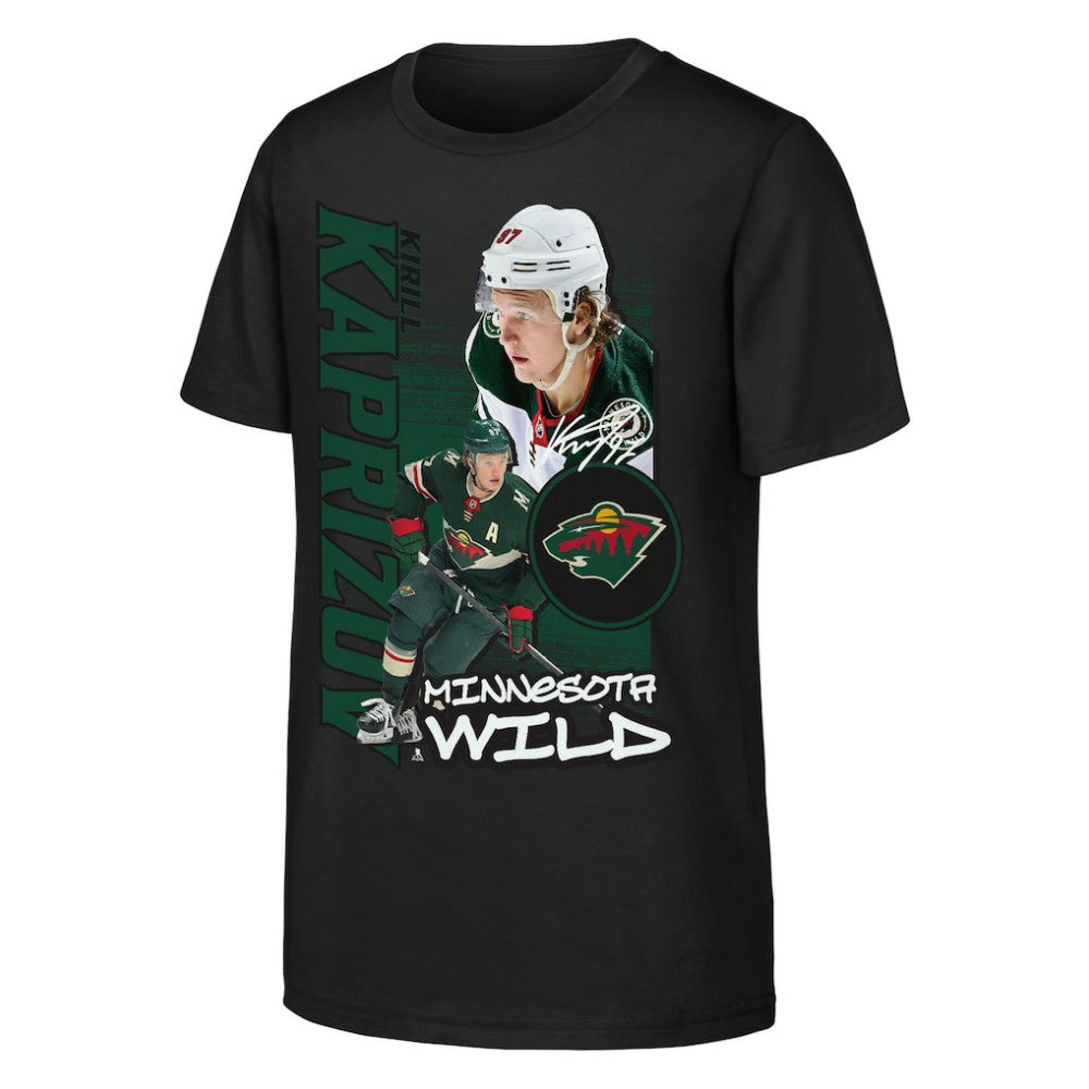 Kirill Kaprizov Minnesota Wild Outerstuff Youth Playmaker T-Shirt - Black - NHL 203700980