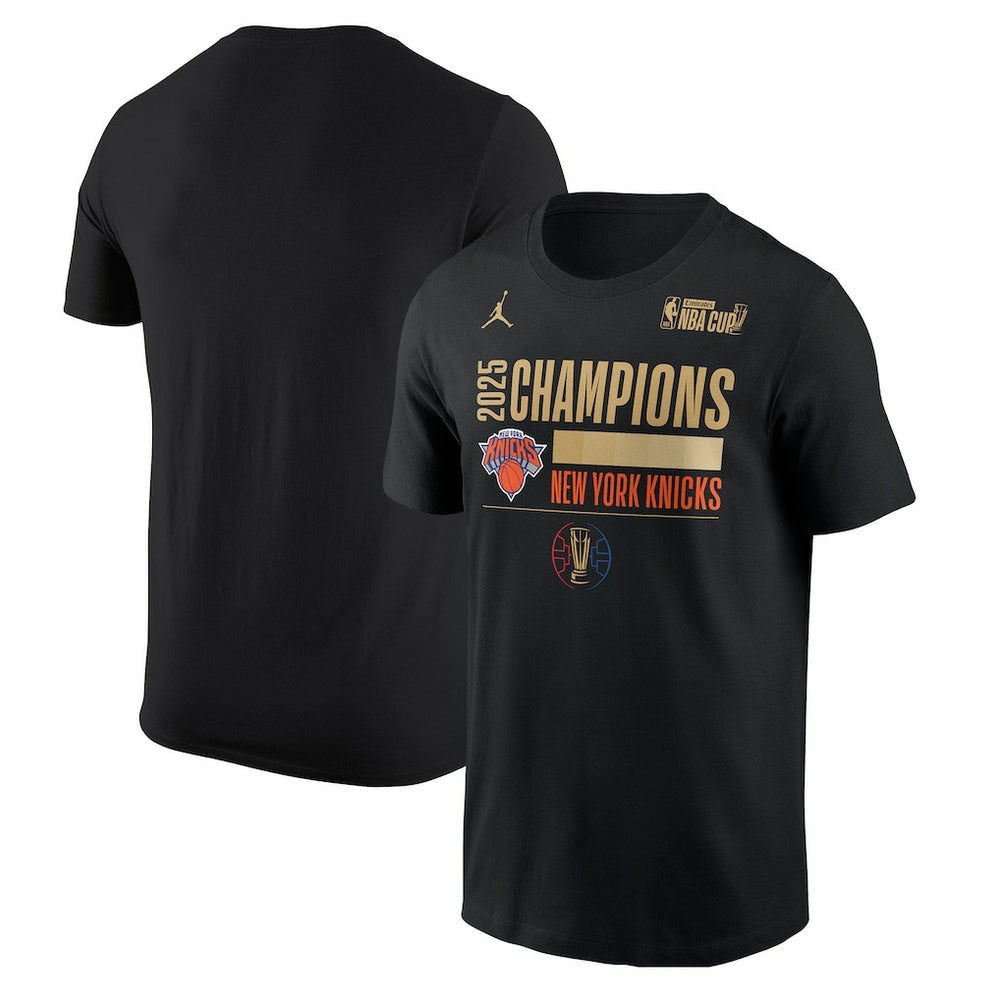 New York Knicks Jordan Brand 2025 NBA Cup Champions Locker Room T-Shirt Black