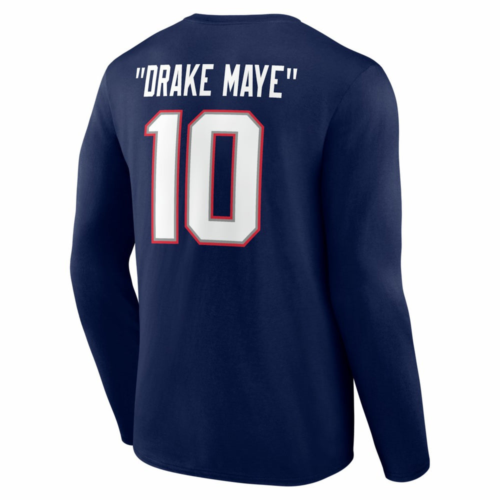 Drake Maye New England Patriots Nickname Long Sleeve T-Shirt Navy