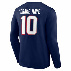 Drake Maye New England Patriots Nickname Long Sleeve T-Shirt Navy