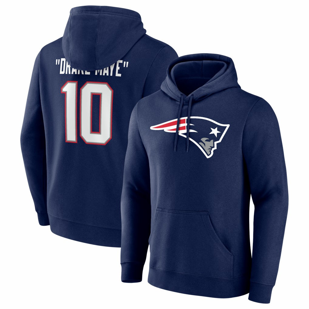 Drake Maye New England Patriots Nickname Hoodie Navy