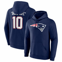 Drake Maye New England Patriots Nickname Hoodie Navy