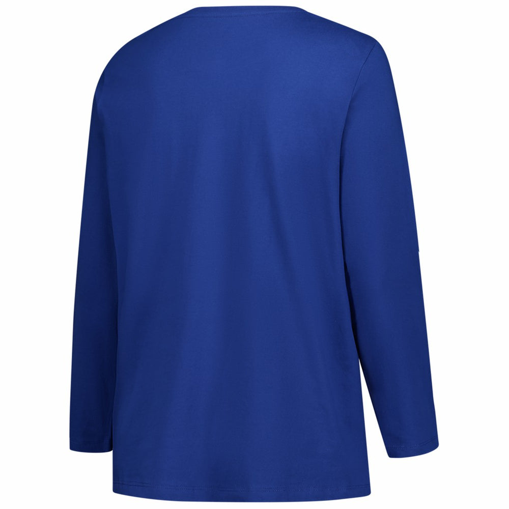 Fanatics Denver Broncos Women's Plus Size Primary Logo Long Sleeve Scoop Neck T-Shirt Royal
