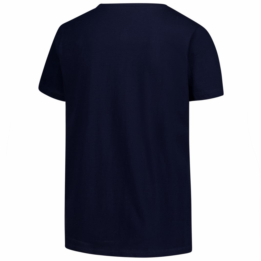 Fanatics New England Patriots Women's Plus Size Arch Over Logo V-Neck T-Shirt Navy