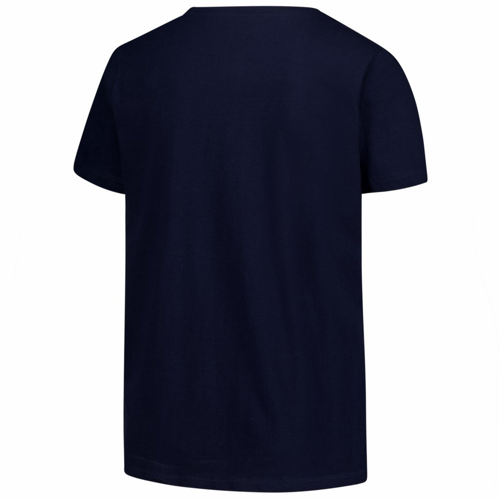 Fanatics New England Patriots Women's Plus Size Arch Over Logo V-Neck T-Shirt Navy