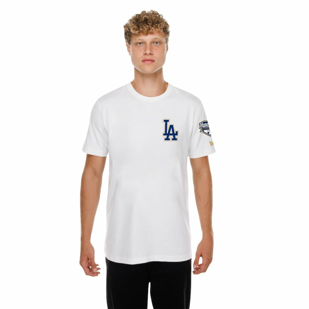 Los Angeles Dodgers New Era 2026 Gold Collection Logo & Patch T-Shirt - White - New Era Online