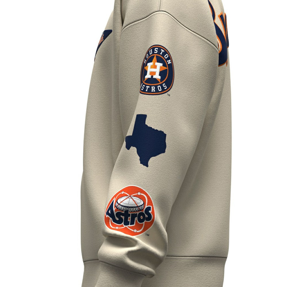 Houston Astros Fanatics Unisex Spirit Jersey Fleece Crewneck Pennant Sweatshirt - Tan - Fanatics Discount