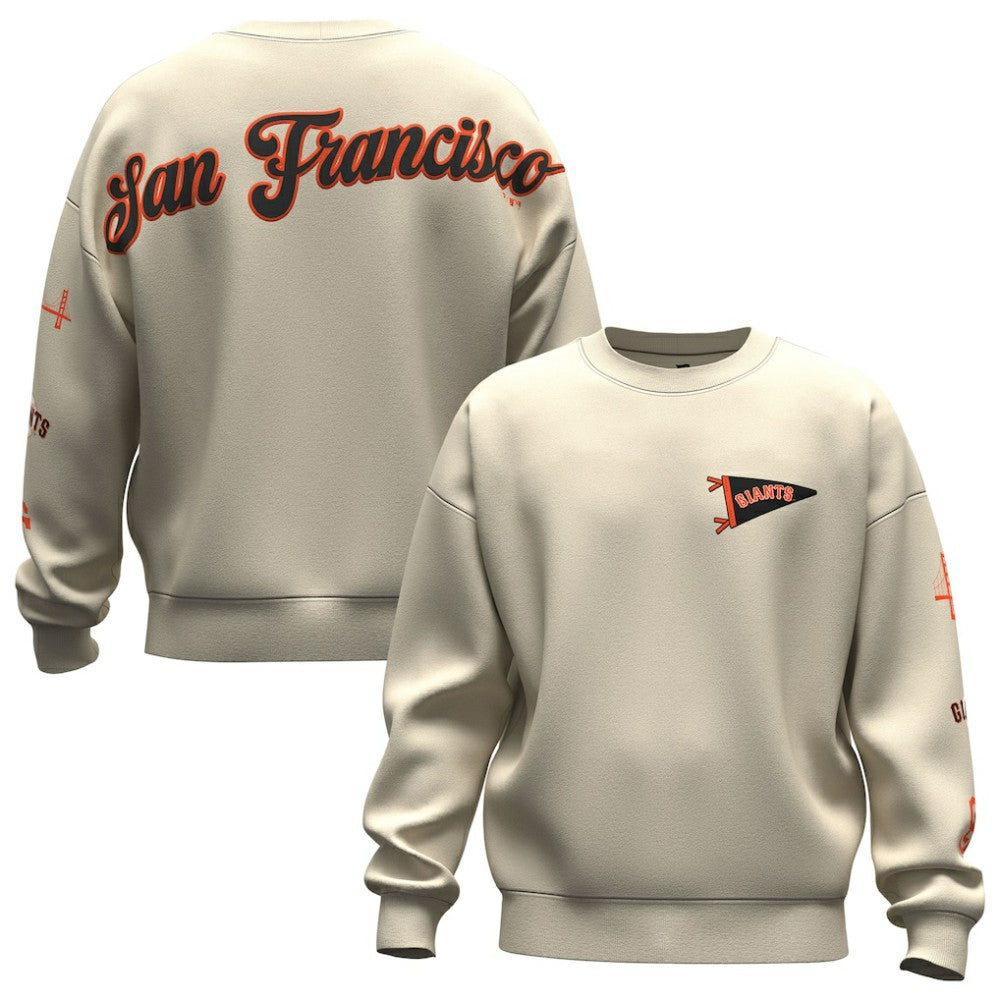 San Francisco Giants Fanatics Unisex Spirit Jersey Fleece Crewneck Pennant Sweatshirt - Tan - Fanatics on Sale