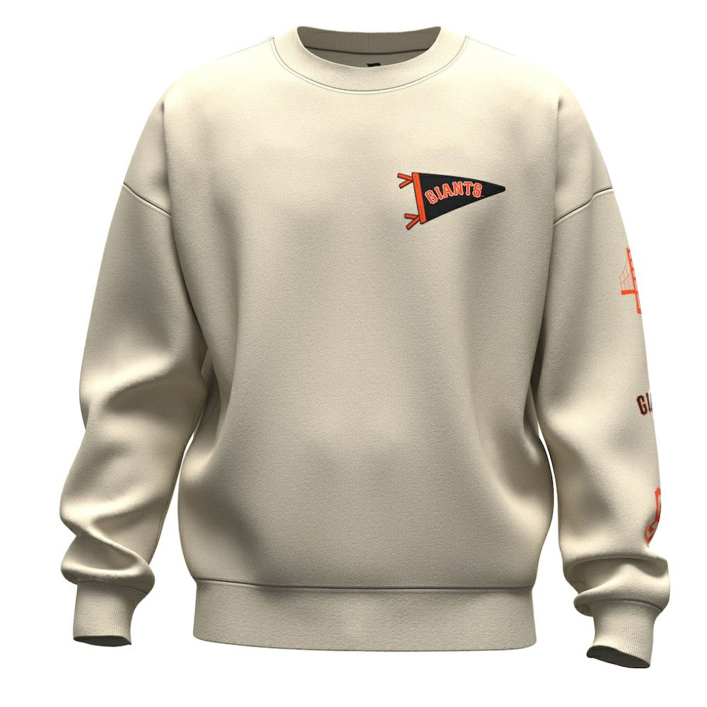 San Francisco Giants Fanatics Unisex Spirit Jersey Fleece Crewneck Pennant Sweatshirt - Tan - Fanatics on Sale