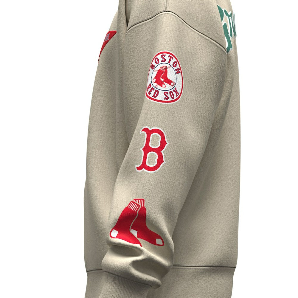 Boston Red Sox Fanatics Unisex Spirit Jersey Fleece Crewneck Pennant Sweatshirt - Tan - Fanatics Lifestyle