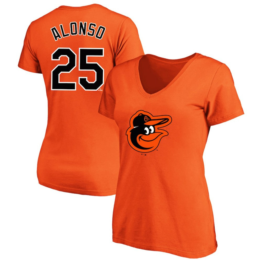 Pete Alonso Baltimore Orioles Profile Women's Plus Size Name & Number V-Neck T-Shirt - Orange - MLB Sale