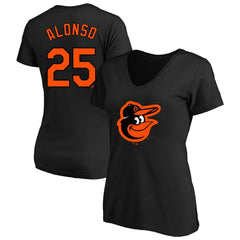 Pete Alonso Baltimore Orioles Profile Women's Plus Size Name & Number V-Neck T-Shirt - Black - MLB Lifestyle