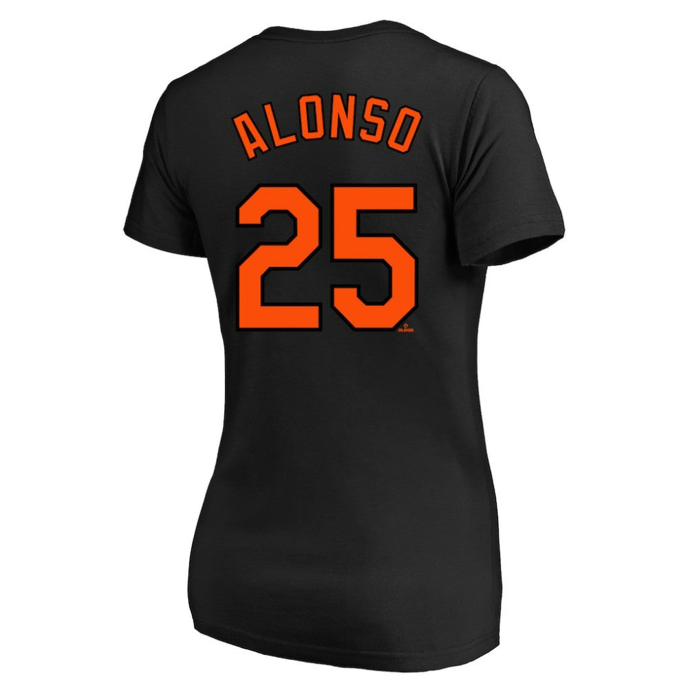 Pete Alonso Baltimore Orioles Profile Women's Plus Size Name & Number V-Neck T-Shirt - Black - MLB Lifestyle