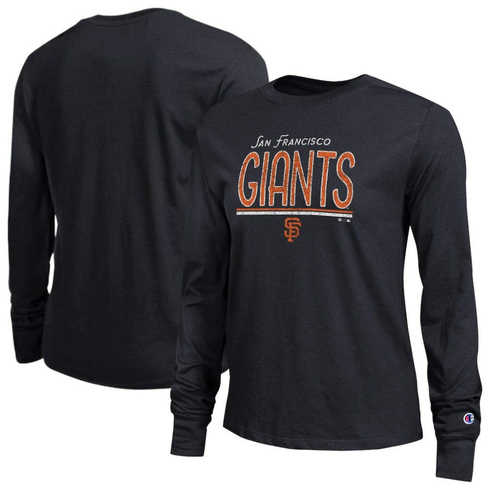 San Francisco Giants Champion Women's Long Sleeve T-Shirt - Black - MLB Sale