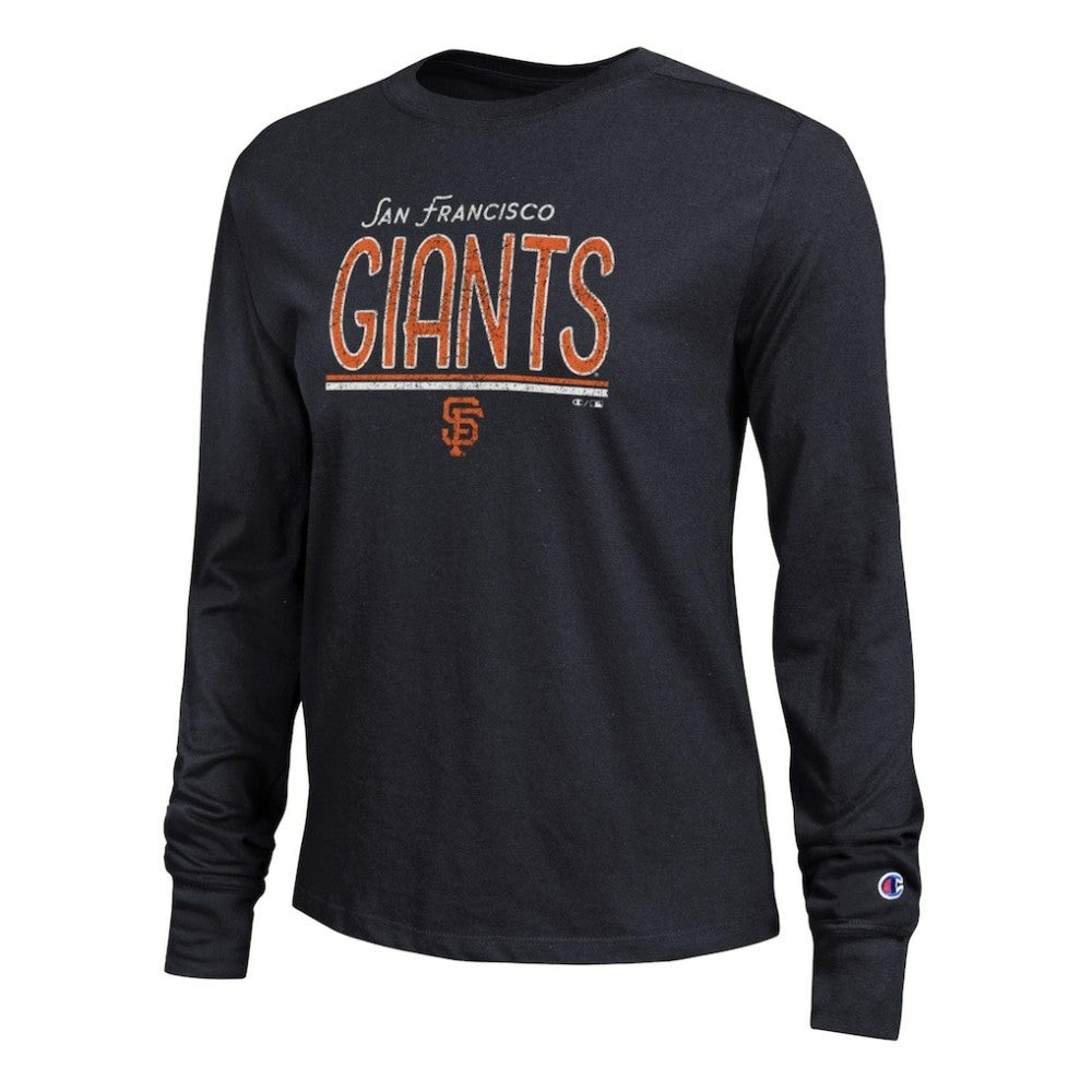 San Francisco Giants Champion Women's Long Sleeve T-Shirt - Black - MLB Sale