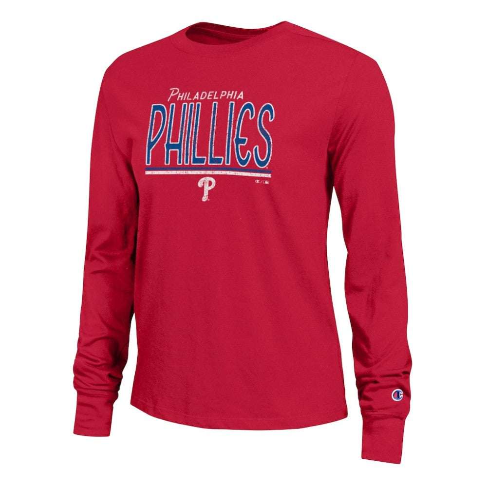 Philadelphia Phillies Champion Women's Long Sleeve T-Shirt - Red - MLB Lifestyle