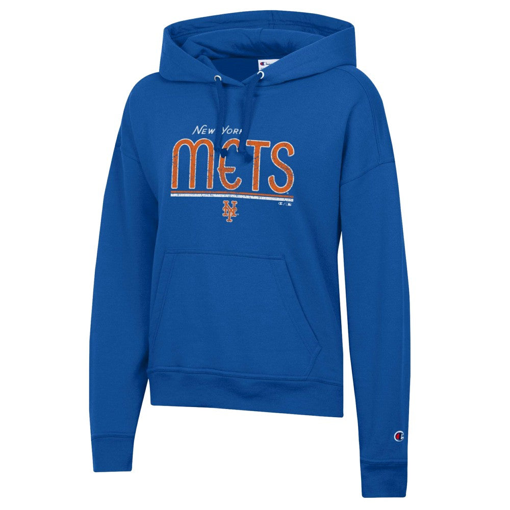 New York Mets Champion Women's Vintage Powerblend Hoodie - Royal - MLB Lifestyle