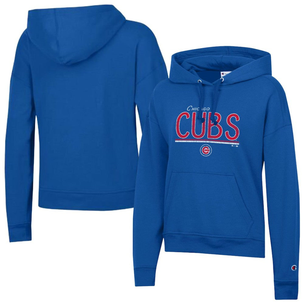Chicago Cubs Champion Women's Vintage Powerblend Hoodie - Royal - MLB Sale