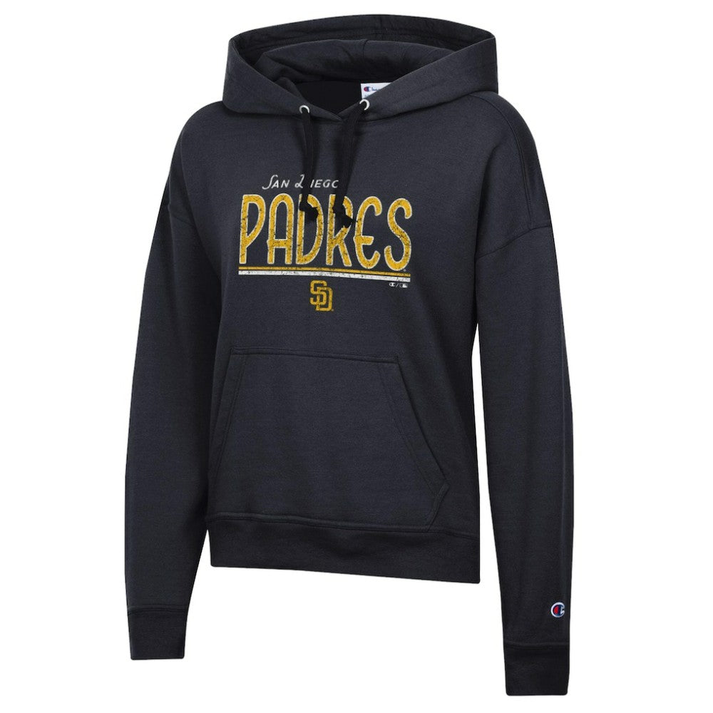 San Diego Padres Champion Women's Vintage Powerblend Hoodie - Black - MLB Lifestyle