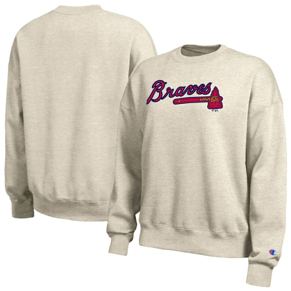 Atlanta Braves Champion Women's All-Star Sweatshirt - Oatmeal - MLB Discount