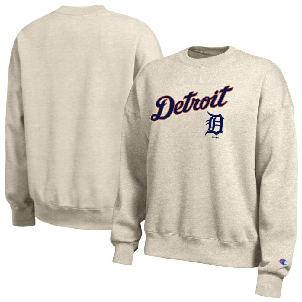 Detroit Tigers Champion Women's All-Star Sweatshirt - Oatmeal - MLB Discount