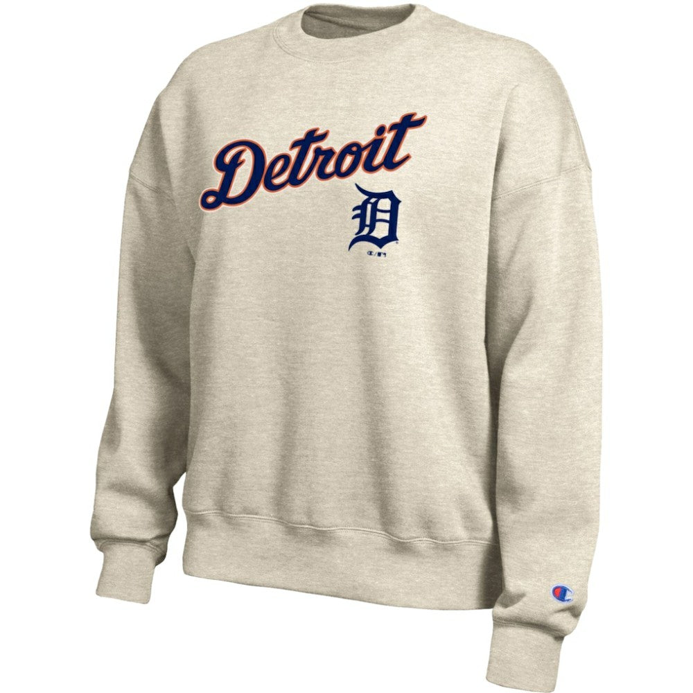 Detroit Tigers Champion Women's All-Star Sweatshirt - Oatmeal - MLB Discount