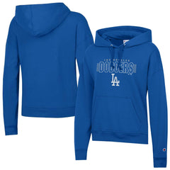Los Angeles Dodgers Champion Women's Distressed Powerblend Hoodie - Royal - MLB Discount