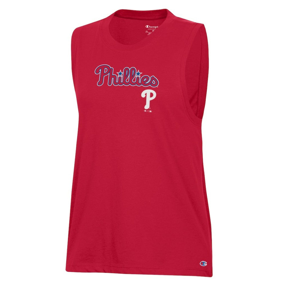 Philadelphia Phillies Champion Women's Muscle Tank Top - Red - MLB Discount