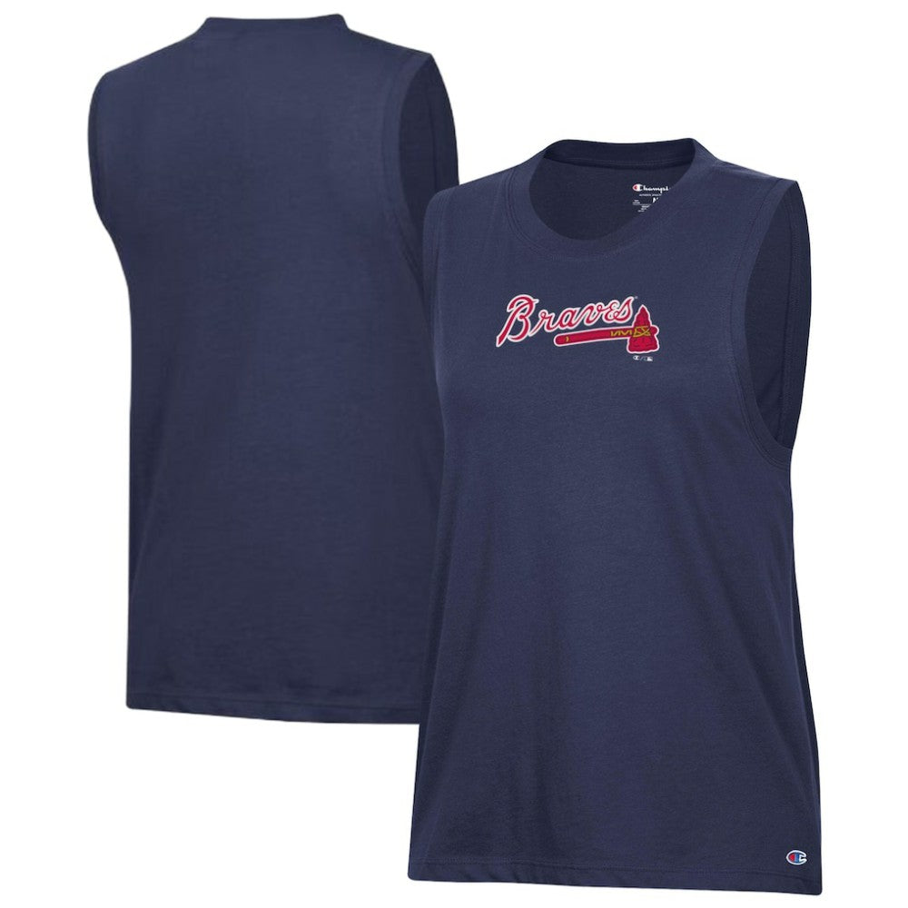 Atlanta Braves Champion Women's Muscle Tank Top - Navy - MLB on Sale