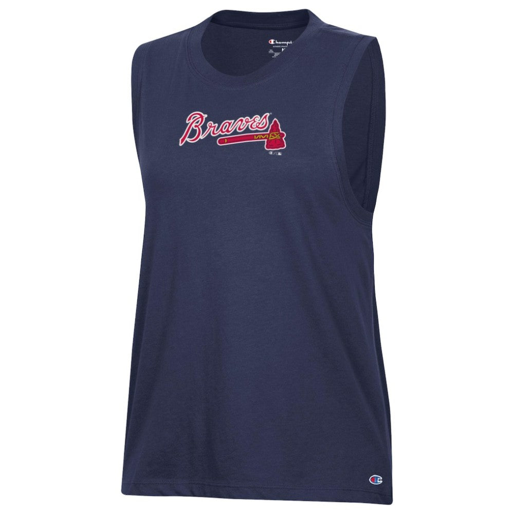 Atlanta Braves Champion Women's Muscle Tank Top - Navy - MLB on Sale