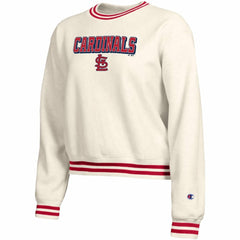 St. Louis Cardinals Champion Women's Reverse Weave Sweatshirt - Cream - MLB Online