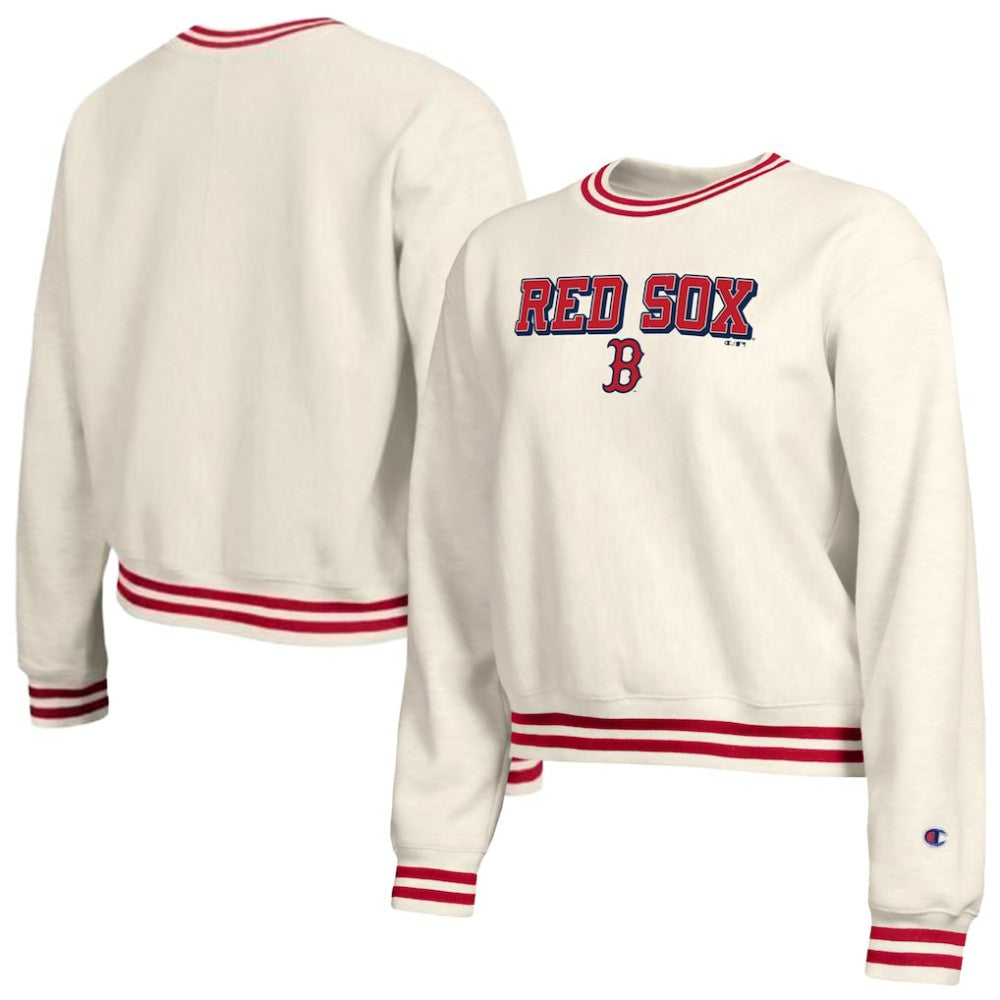 Boston Red Sox Champion Women's Reverse Weave Sweatshirt - Cream - MLB on Sale