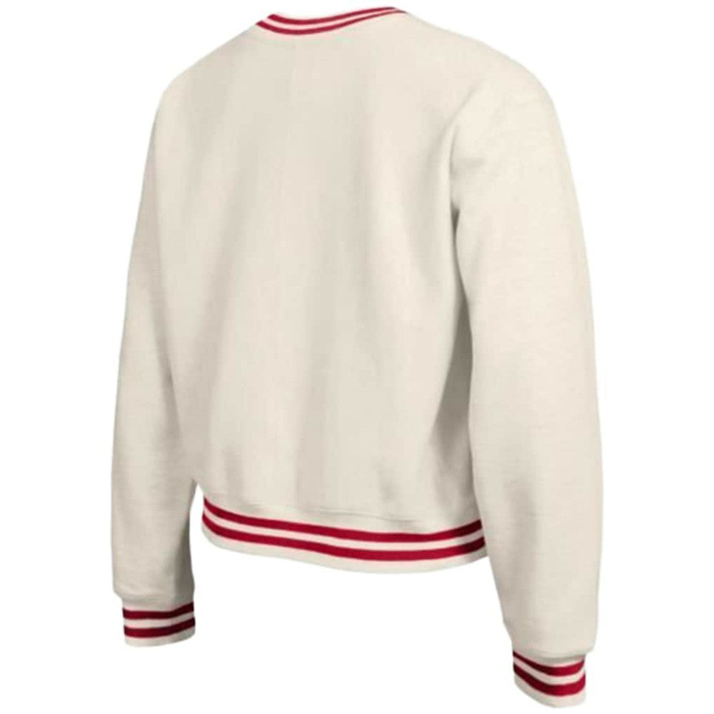 Cincinnati Reds Champion Women's Reverse Weave Sweatshirt - Cream - MLB Lifestyle