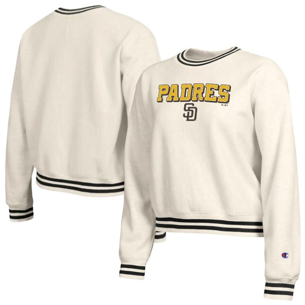 San Diego Padres Champion Women's Reverse Weave Sweatshirt - Cream - MLB Online