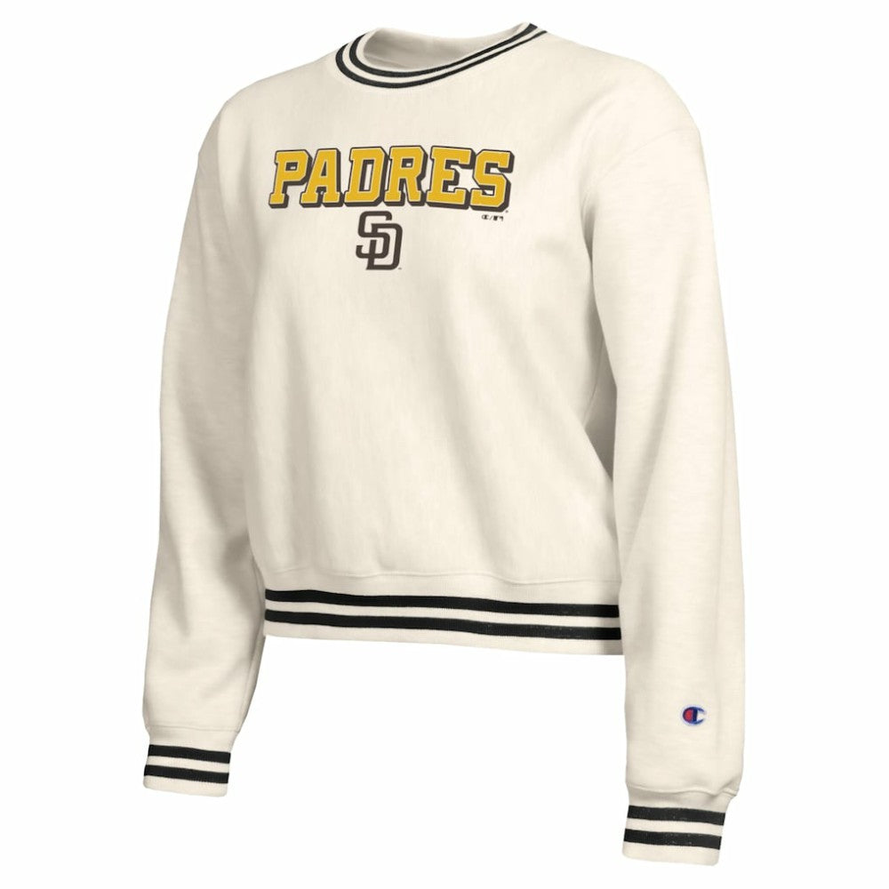 San Diego Padres Champion Women's Reverse Weave Sweatshirt - Cream - MLB Online