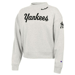 New York Yankees Champion Women's Triumph Tri-Blend Sweatshirt - Stone - MLB Discount