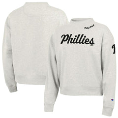 Philadelphia Phillies Champion Women's Triumph Tri-Blend Sweatshirt - Stone - MLB Discount