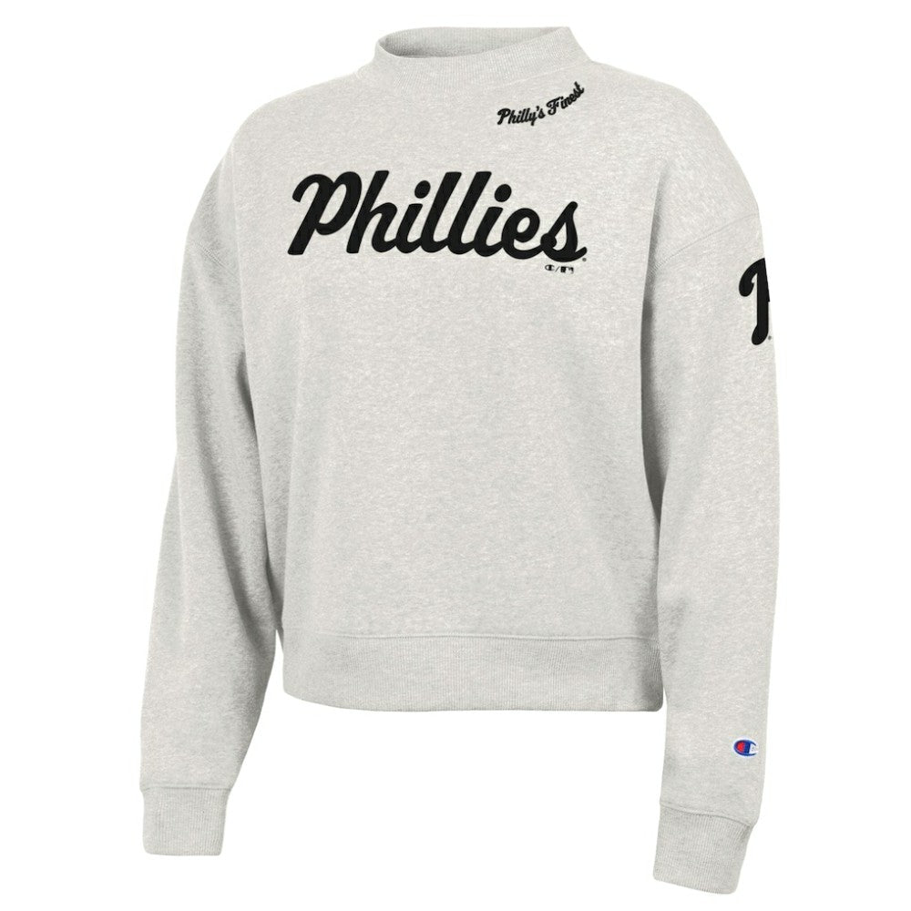 Philadelphia Phillies Champion Women's Triumph Tri-Blend Sweatshirt - Stone - MLB Discount