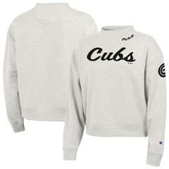 Chicago Cubs Champion Women's Triumph Tri-Blend Sweatshirt - Stone - MLB Discount